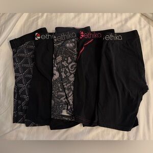 Men’s Ethika Staple Boxers Underwear Set of 5 Lot Medium - Black Grey - Cotton